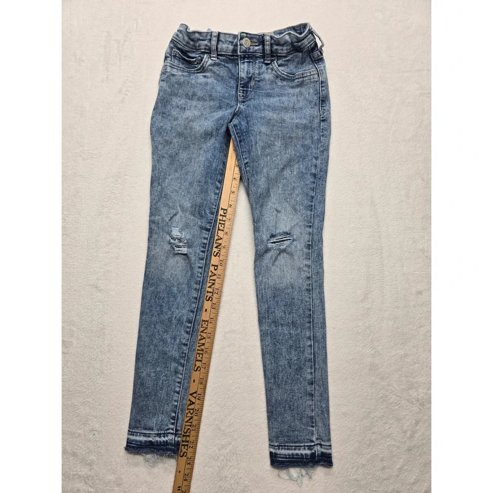 Gap Kids Stretch Jegging Distressed Medium Wash Blue Denim Jeans Size 8